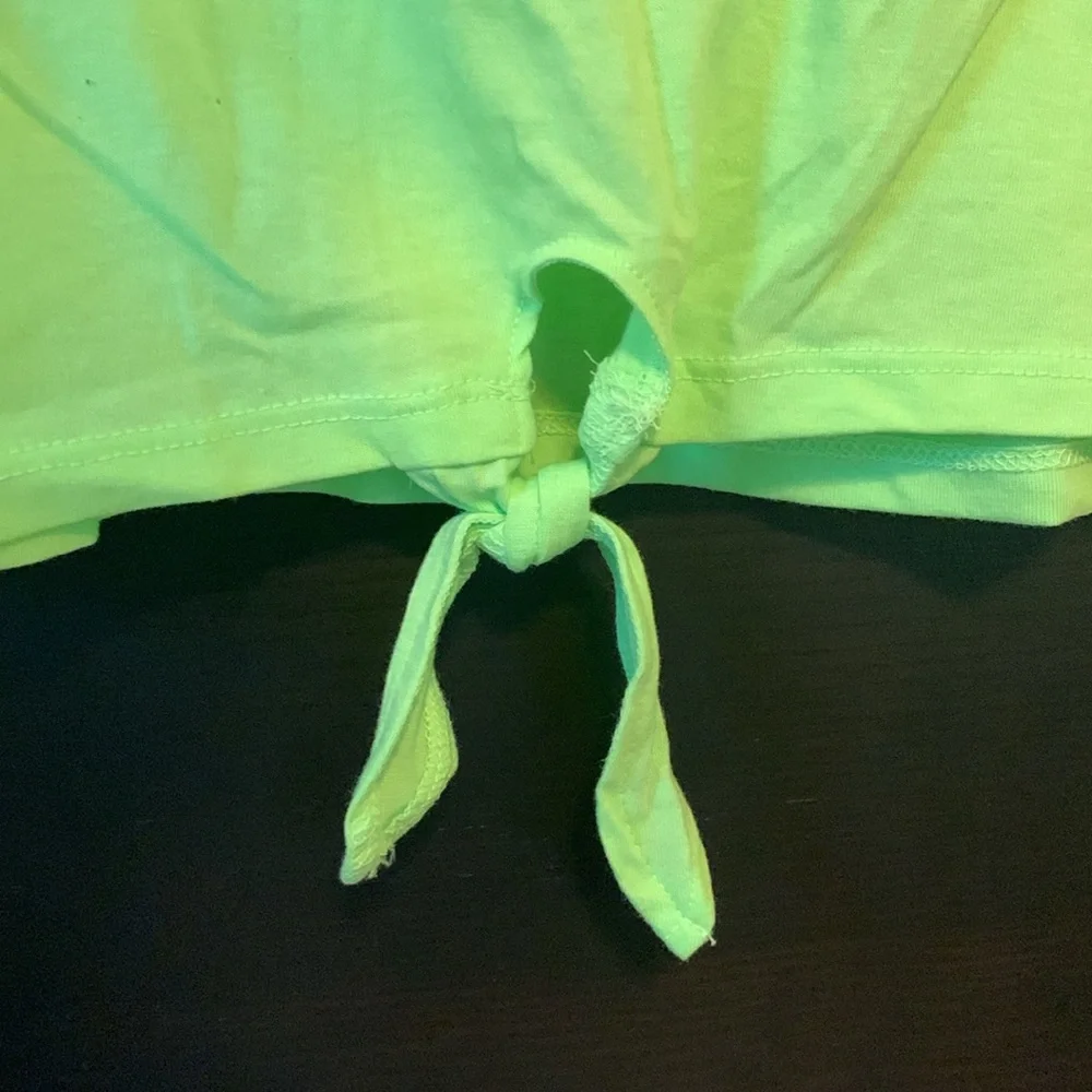 NWOT - Justice Girls Lime Green Graphic Tank Top